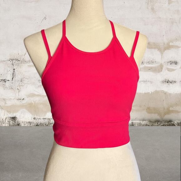 CALIA NWOT Women's Double Layer Ribbed LL Bra in Bursting Fushia Size Small - Picture 2 of 6